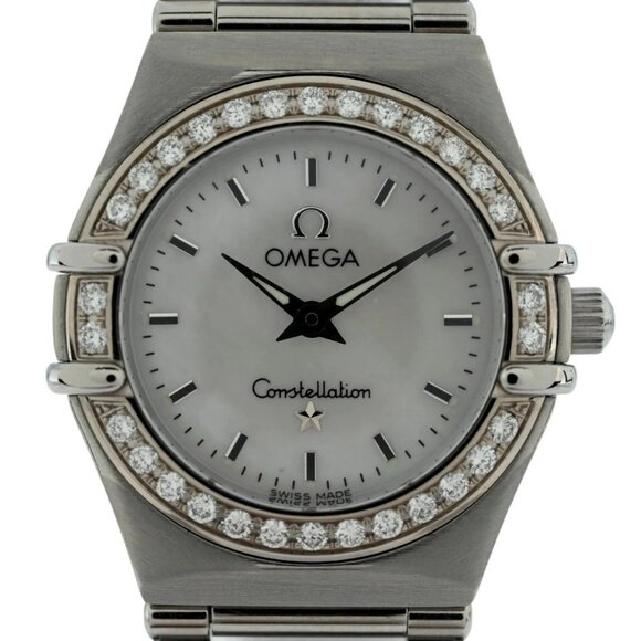 Omega 22.5mm Ladies Constellation MOP Dial Diamond Bezel Watch - Picture 1 of 7